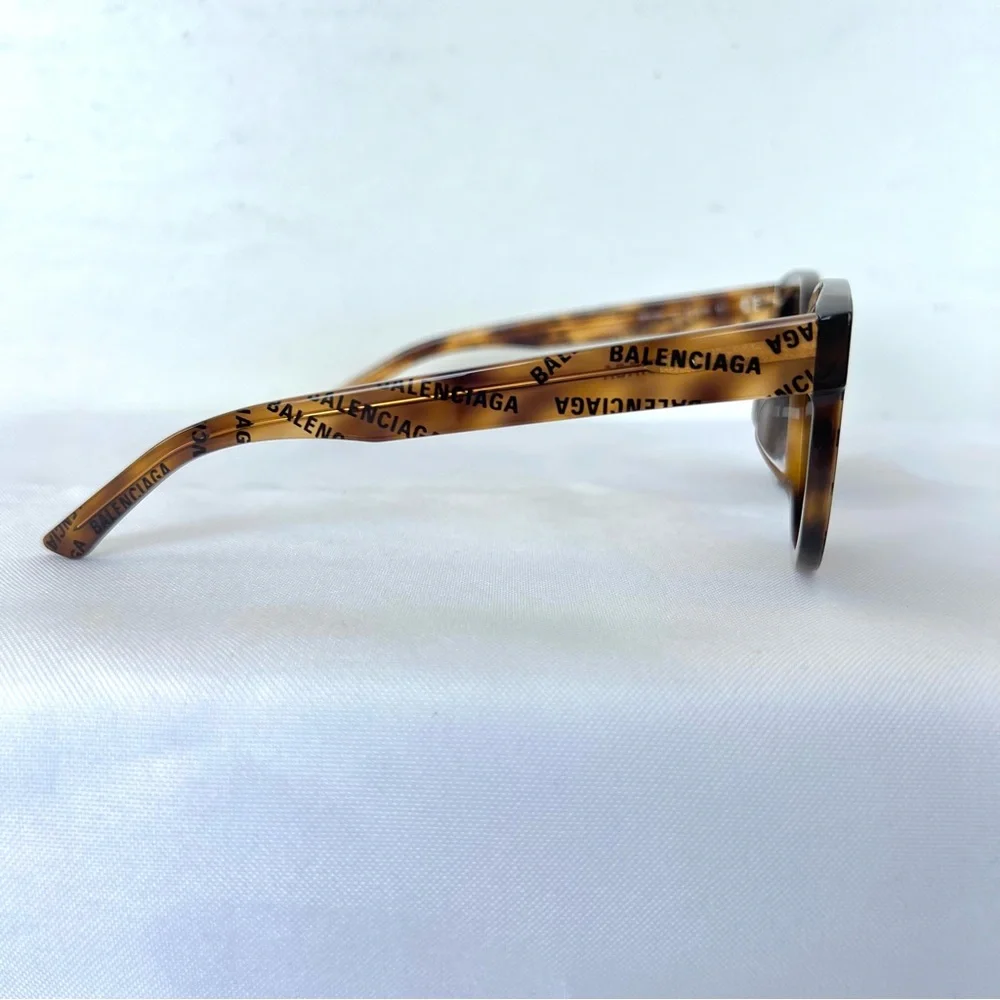 BALENCIAGA BB0077SK Brown Lens Cat Eye Shape Dark Havana Frame Sunglasses NWB #2